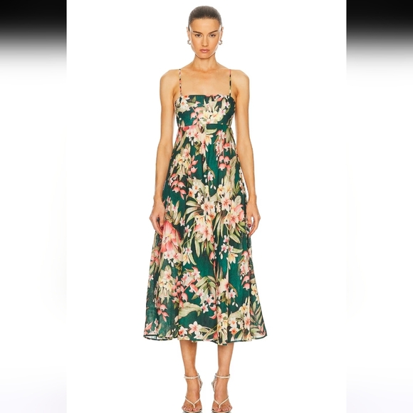 Zimmermann Lexi Bandeau linen midi dress nwt size 2 petite - Picture 11 of 13